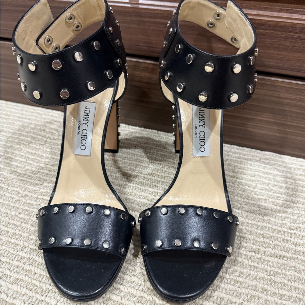 Jimmy Choo Black Studded Women's Sandals